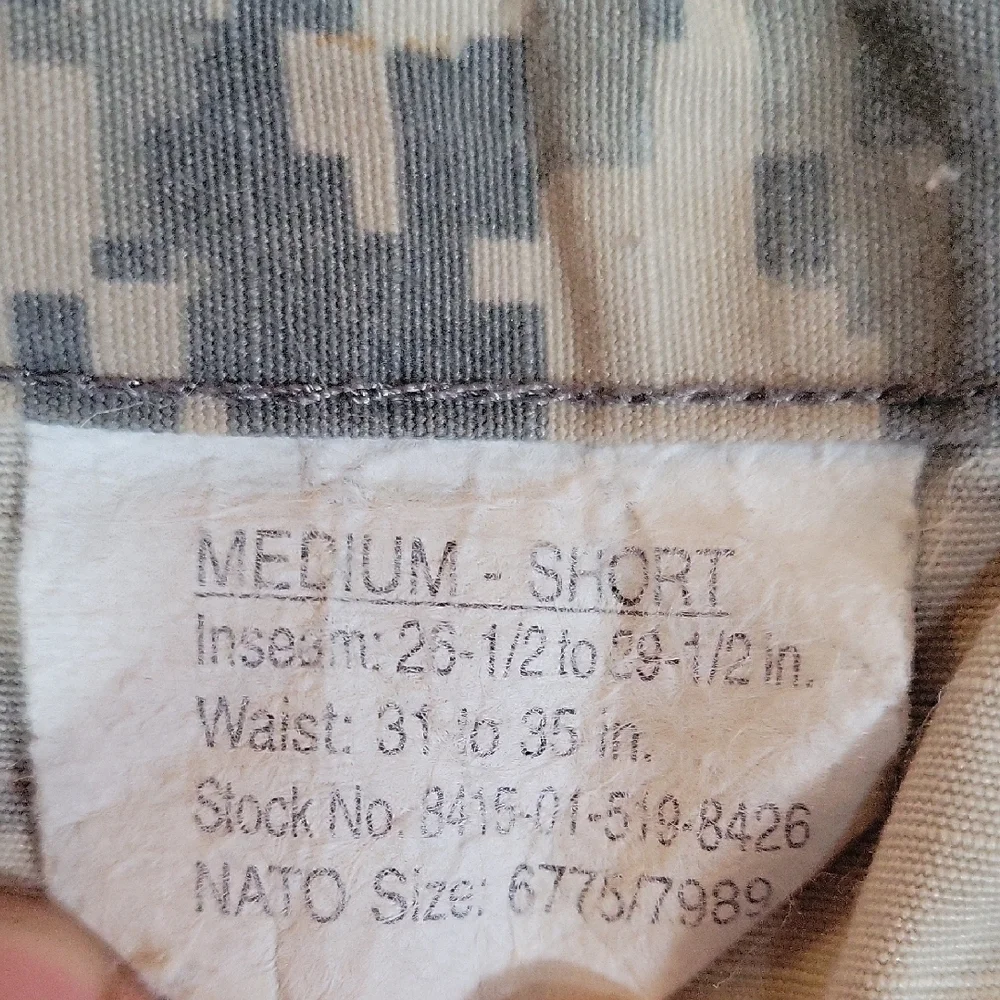 Men's Camouflage Army Cargo Trousers & Shorts Size Medium